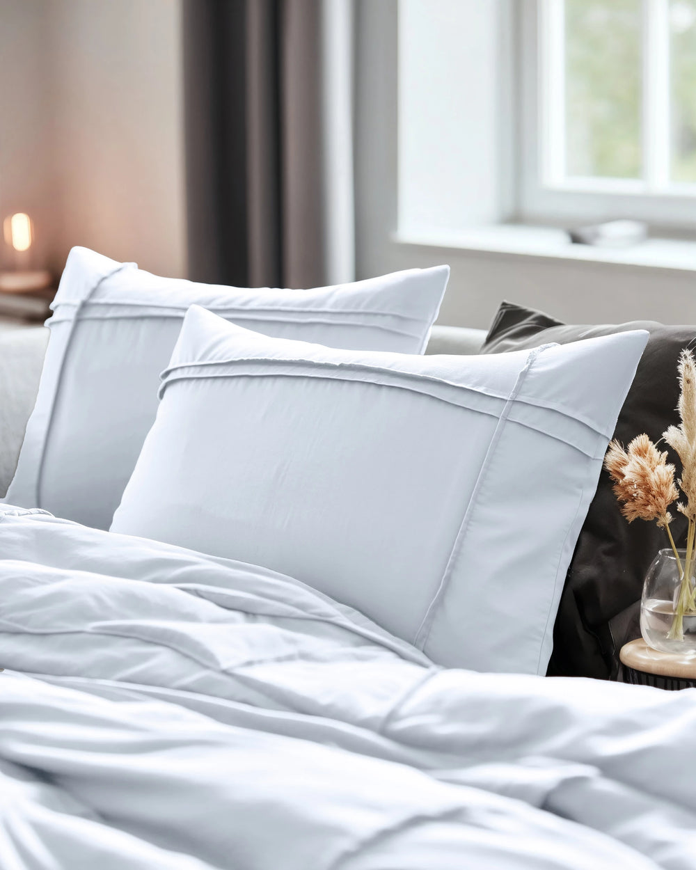 Sleeptime dekbedovertrek Washed Tufted - wit - microvezel