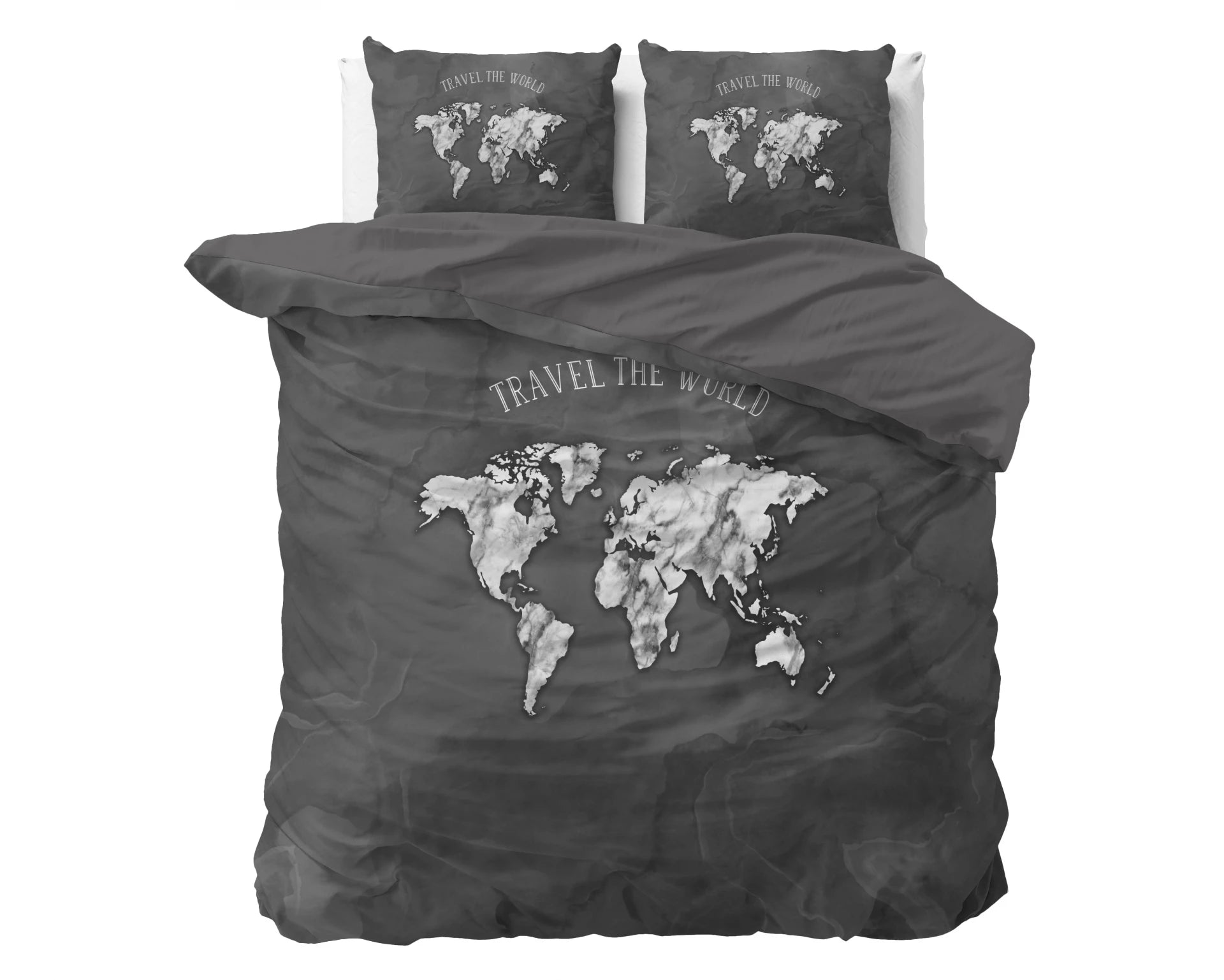Sleeptime dekbedovertrek Marble World - antraciet - Katoen