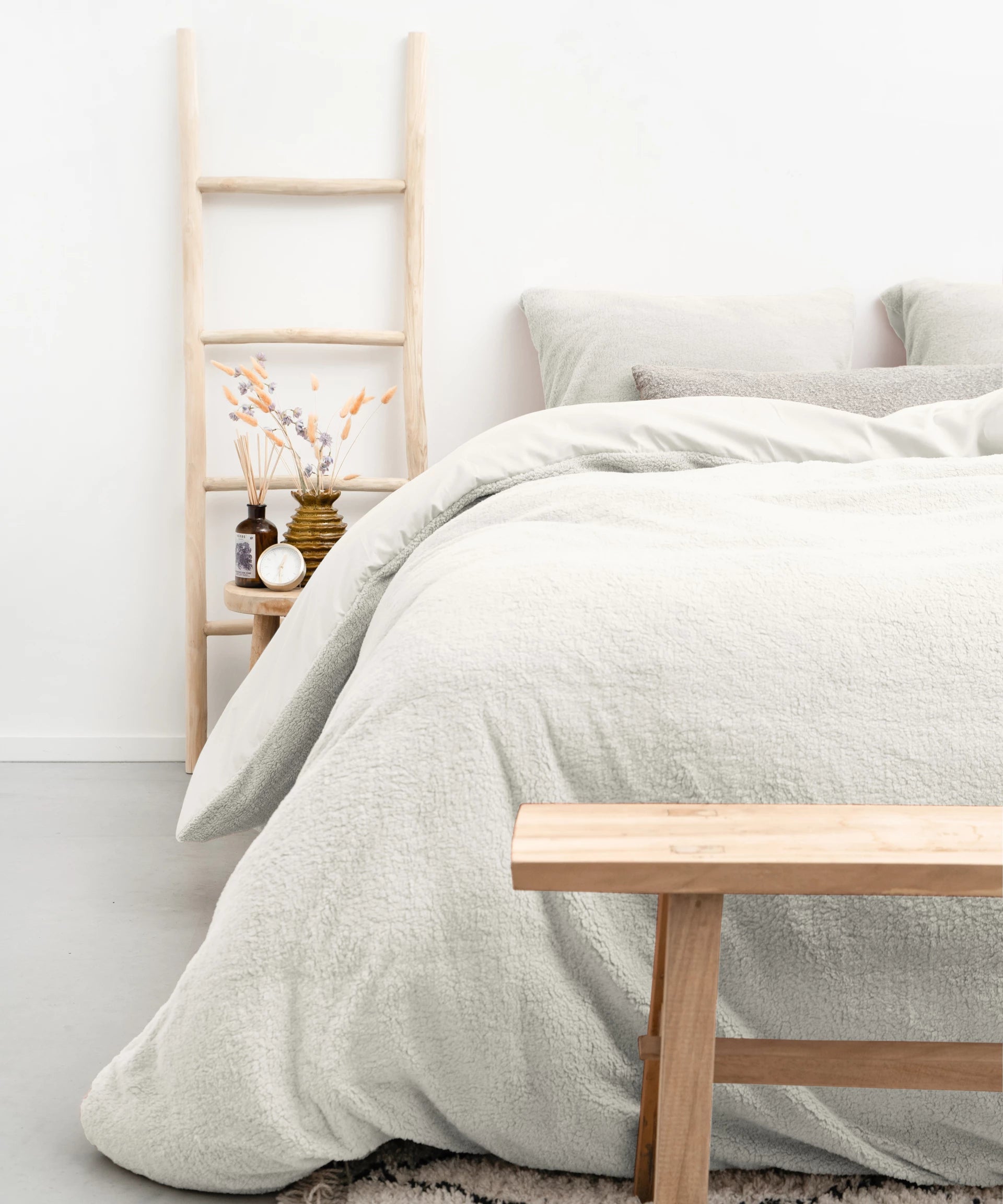 Sleeptime teddy dekbedovertrek onderkant microvezel - wit