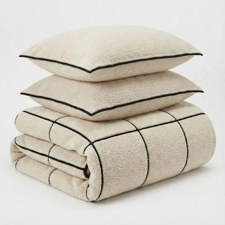 Sleeptime teddy dekbedovertrek onderkant microvezel Trim - beige