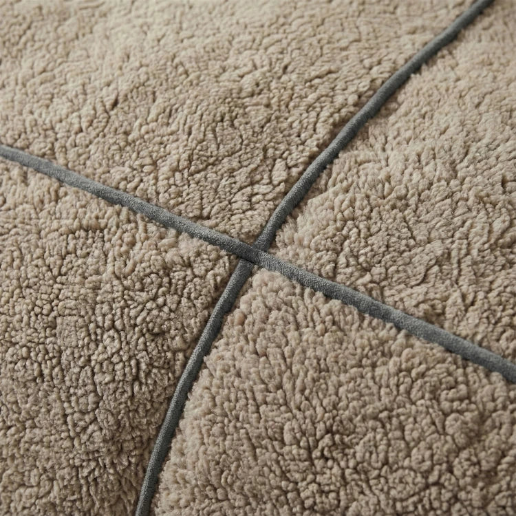 Sleeptime teddy dekbedovertrek onderkant microvezel Trim - donker taupe - detail