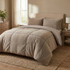 Sleeptime teddy dekbedovertrek onderkant microvezel Trim - donker taupe - vooraanzicht
