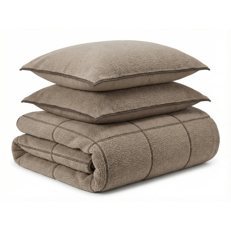Sleeptime teddy dekbedovertrek onderkant microvezel Trim - taupe