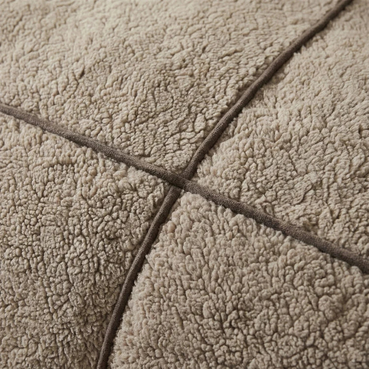 Sleeptime teddy dekbedovertrek onderkant microvezel Trim - taupe - detail