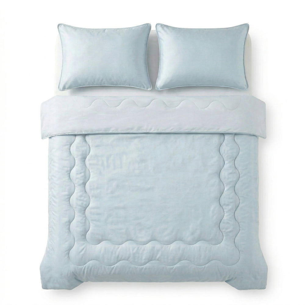 Sleeptime verkoelend Lazy zomerdekbed zonder overtrek Blue Cell incl. kussensloop - Blauw - bovenaanzicht