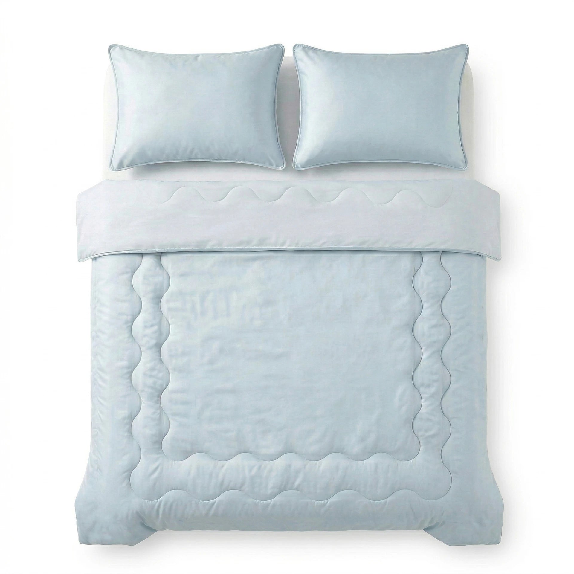 Sleeptime verkoelend Lazy zomerdekbed zonder overtrek Blue Cell incl. kussensloop - Blauw - bovenaanzicht