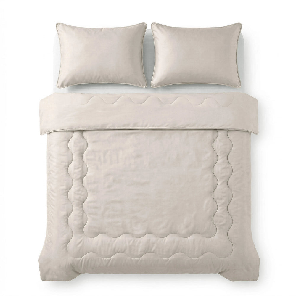 Sleeptime verkoelend Lazy zomerdekbed zonder overtrek Blue Cell incl. kussensloop - Taupe - bovenaanzicht