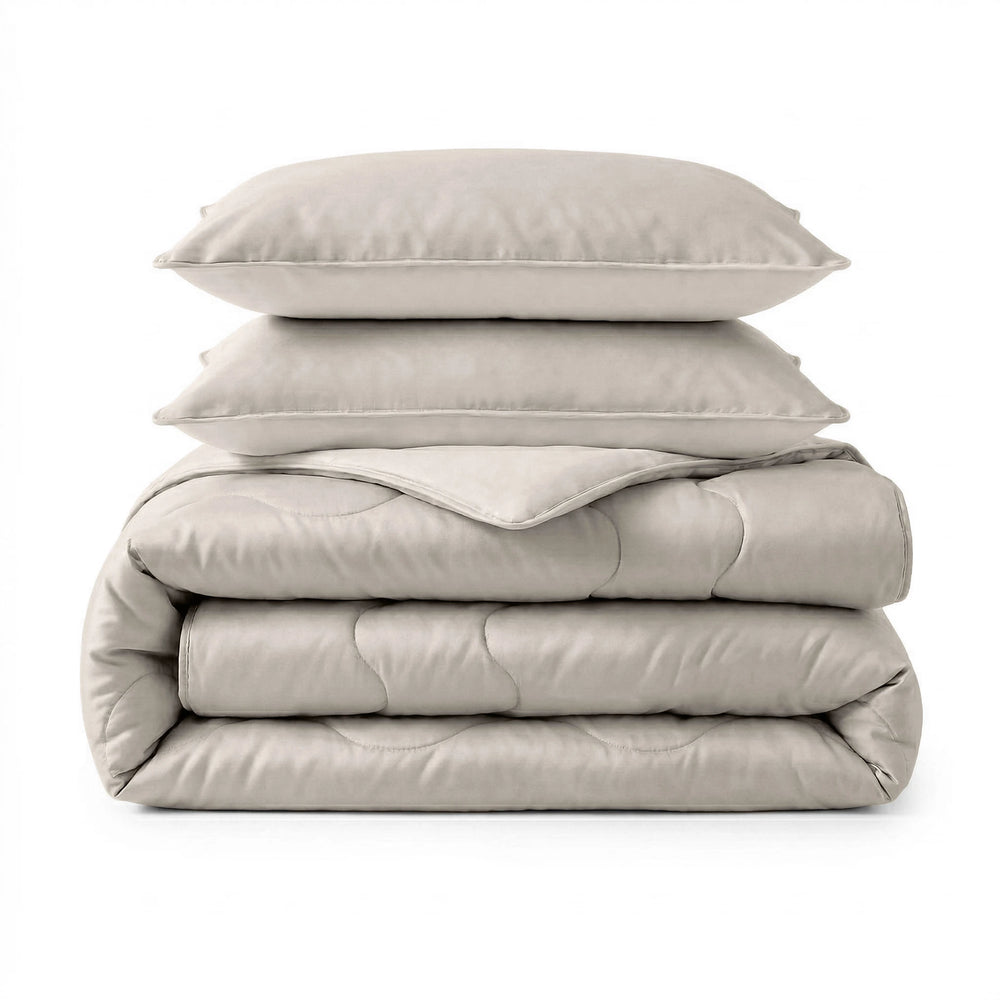 Sleeptime verkoelend Lazy zomerdekbed zonder overtrek Blue Cell incl. kussensloop - Taupe - productfoto