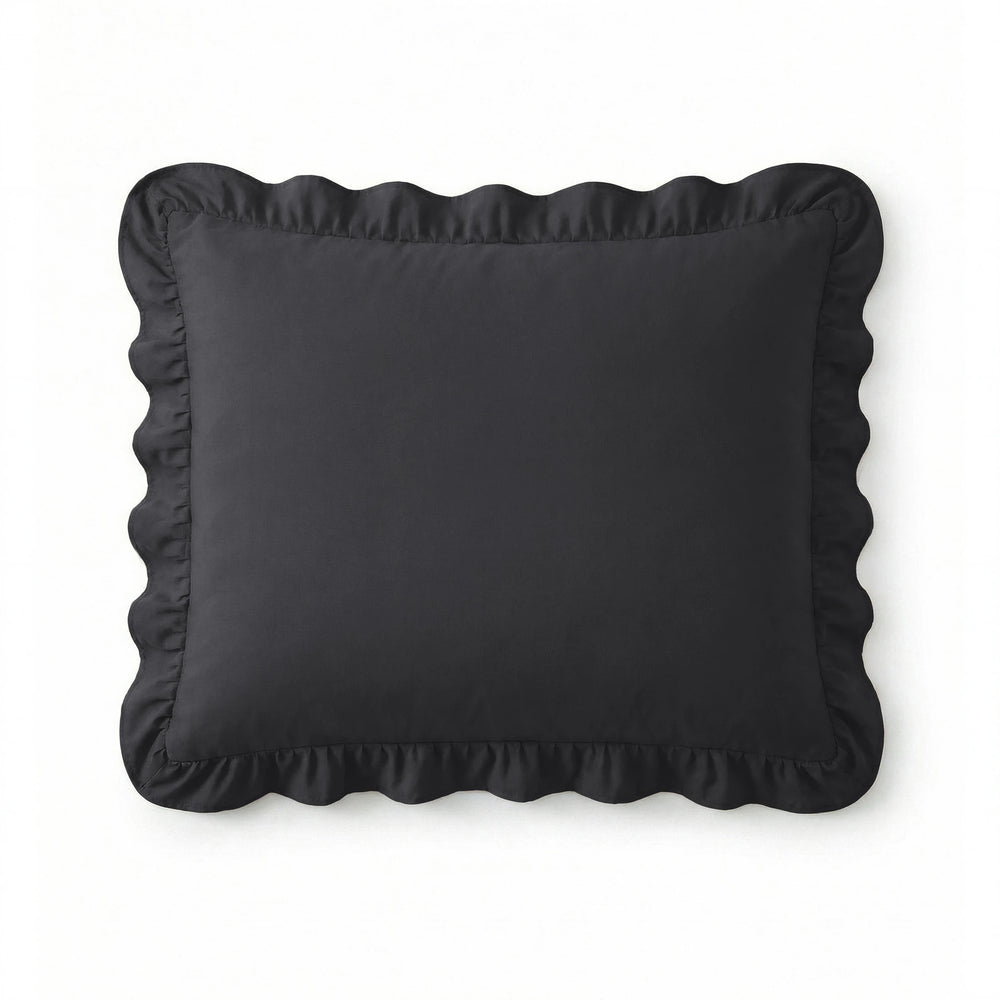 Sleeptime lazy kussenslopen ruffles - Antraciet - Per 2 stuks