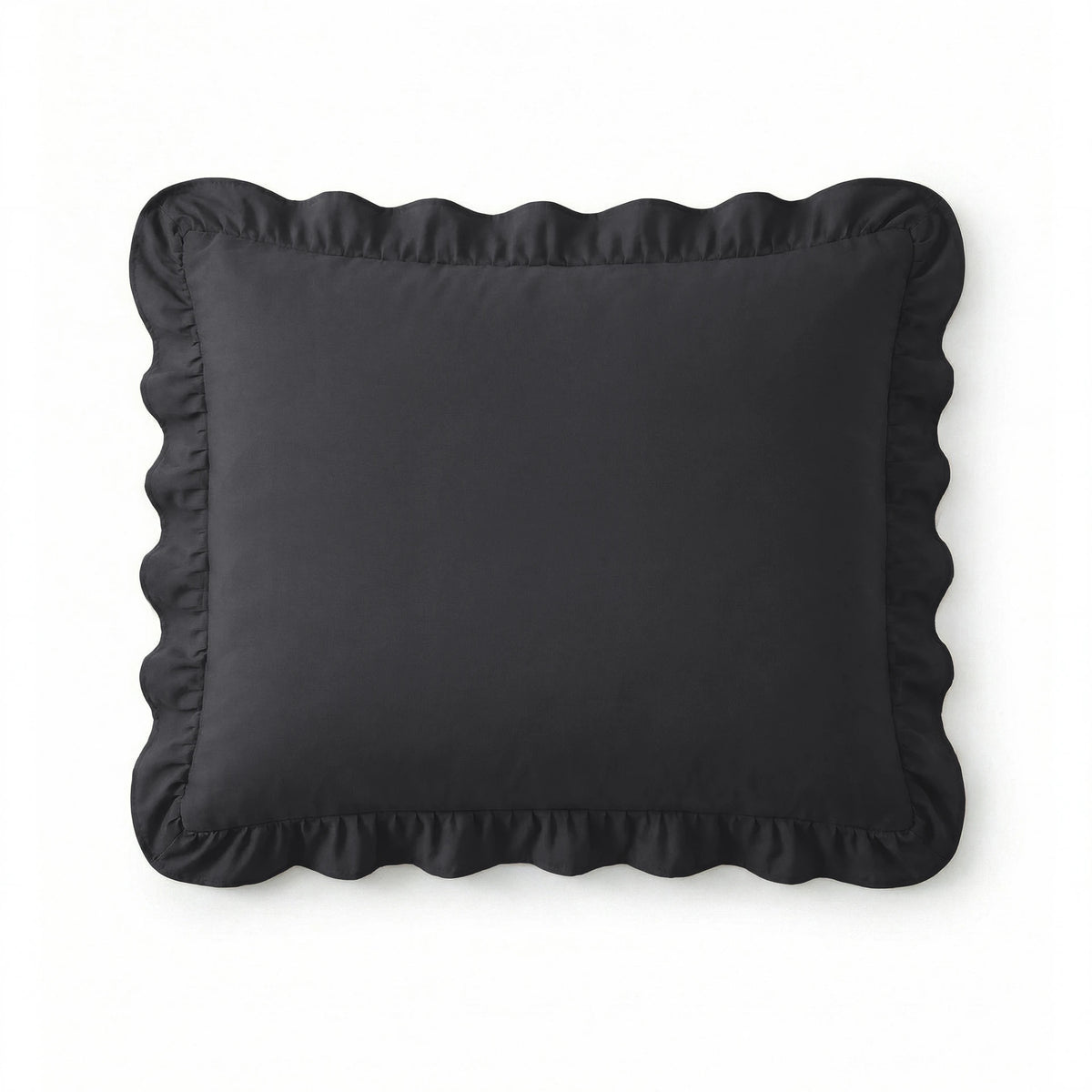 Sleeptime lazy kussenslopen ruffles - Antraciet - Per 2 stuks