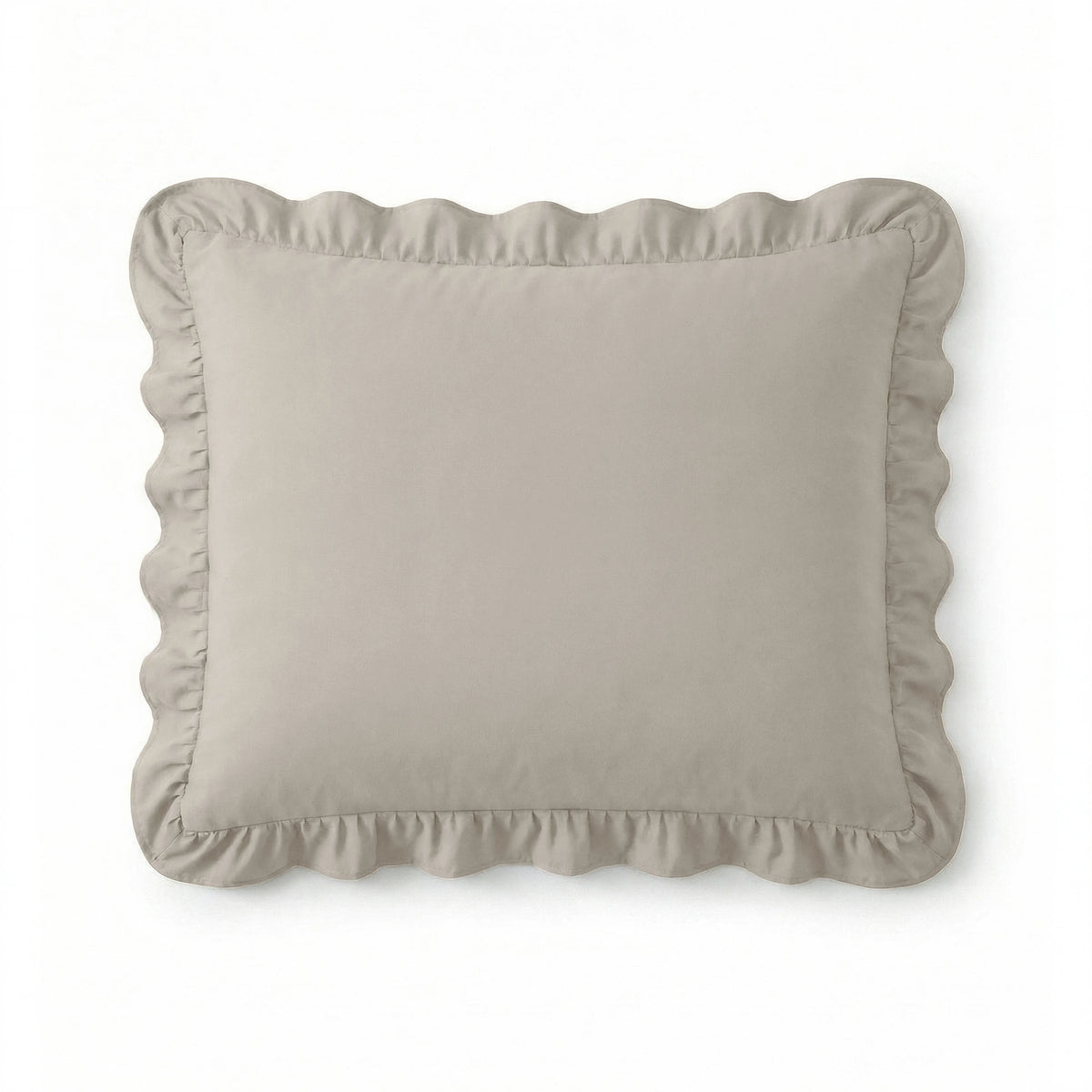 Sleeptime lazy kussenslopen ruffles - Beige/Grijs - Per 2 stuks