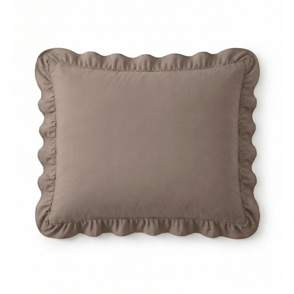 Sleeptime lazy kussenslopen ruffles - Taupe - Per 2 stuks