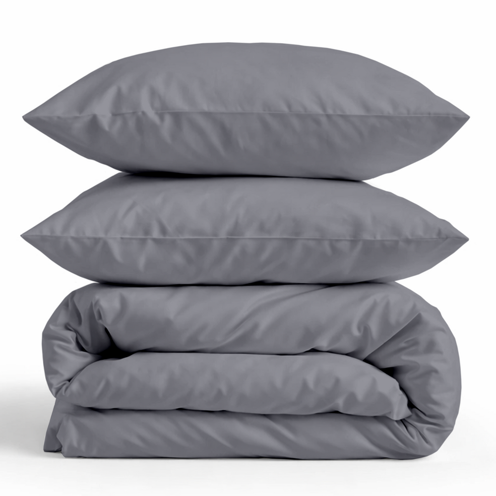 Decoware dekbedovertrek uni - grijs - katoensatijn