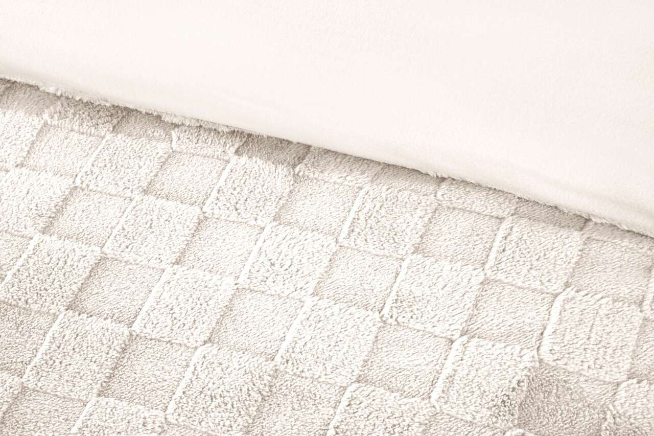 So Soft dekbedovertrek Check Teddy - Crème