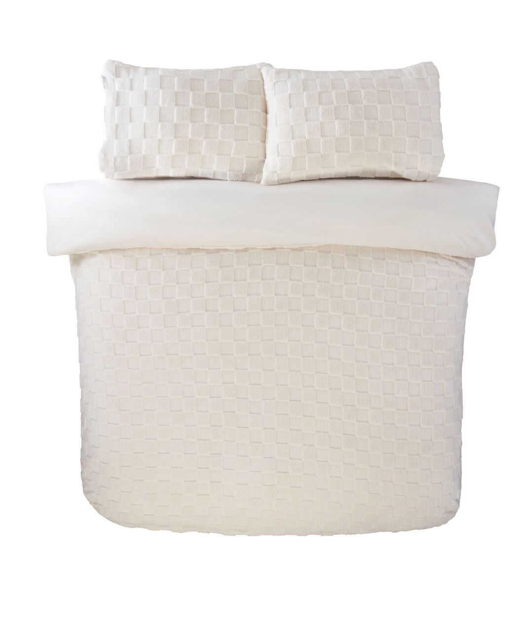 So Soft dekbedovertrek Check Teddy - Crème