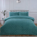 So Soft dekbedovertrek Check Teddy - Mintgroen