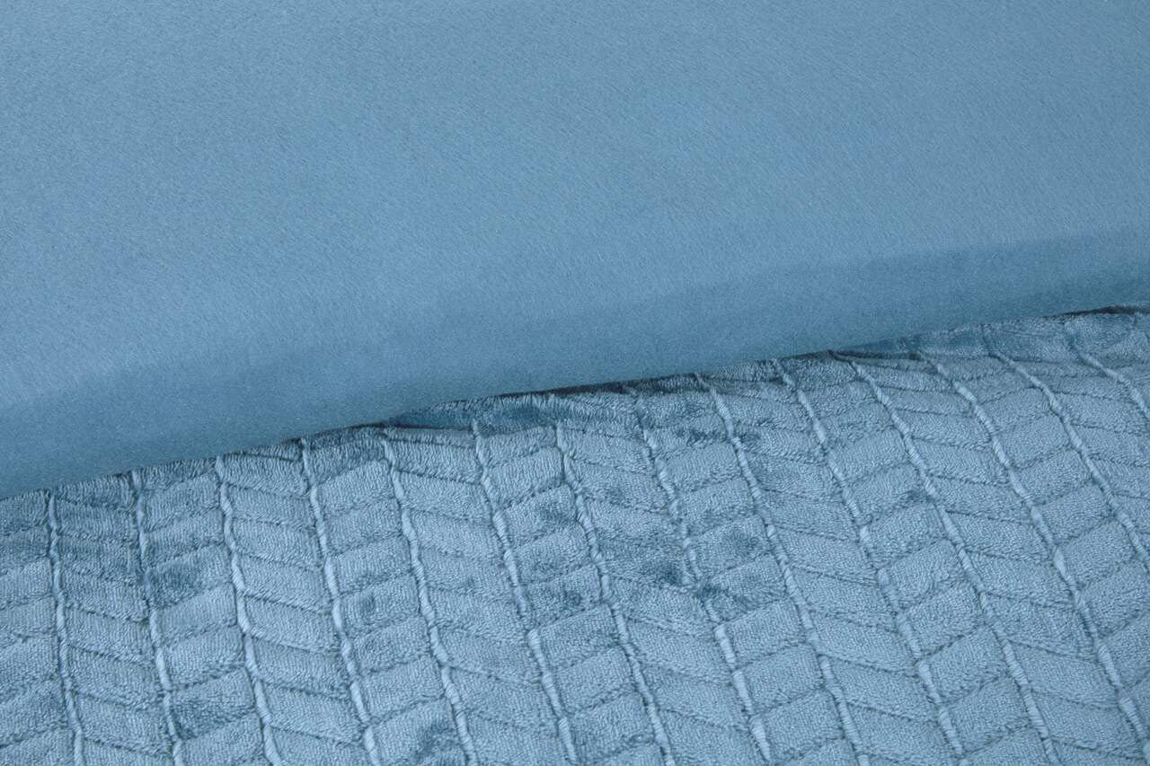 So Soft dekbedovertrek Chevron Teddy - Blauw