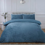 So Soft dekbedovertrek Chevron Teddy - Blauw