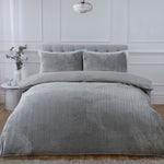 So Soft dekbedovertrek Chevron Teddy - Grijs