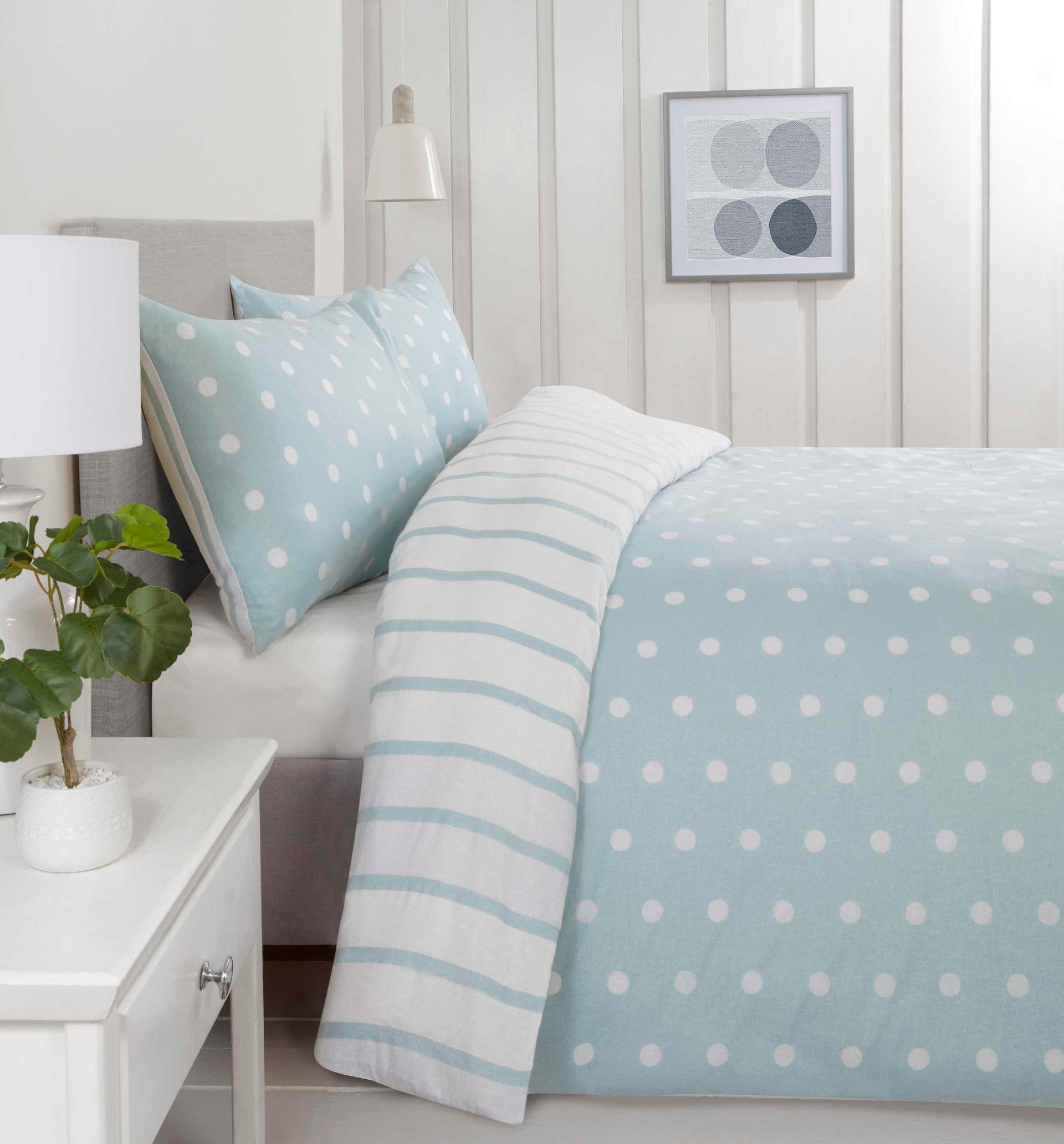 So Soft dekbedovertrek Spots & Stripes - microvezel - blauw - lits-jumeaux