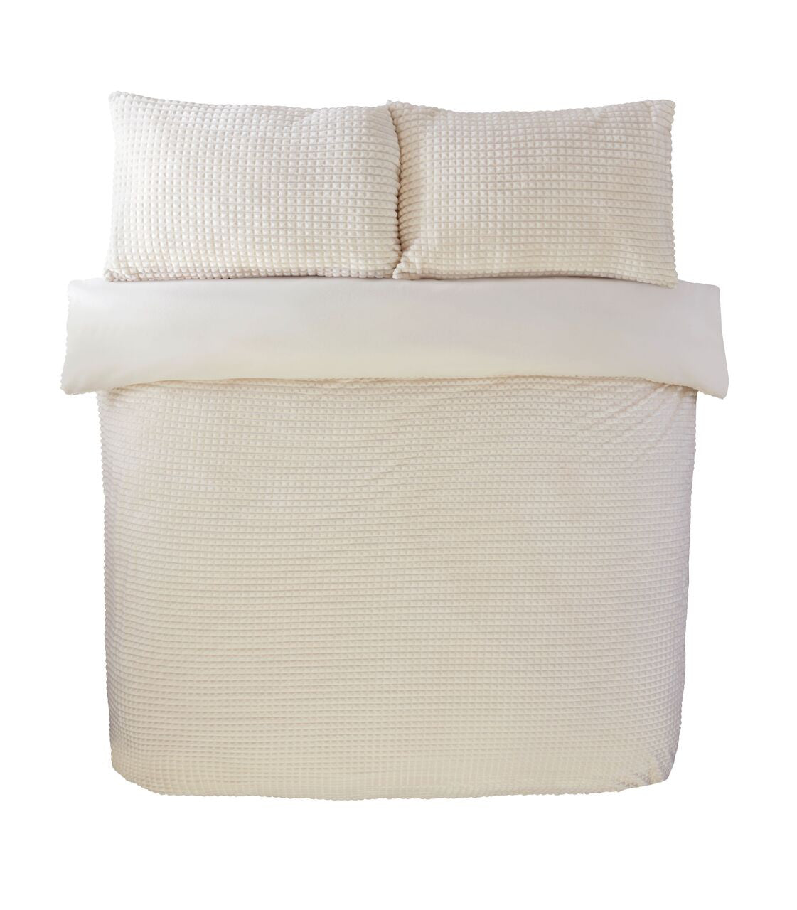 So Soft dekbedovertrek Waffle Teddy - Crème