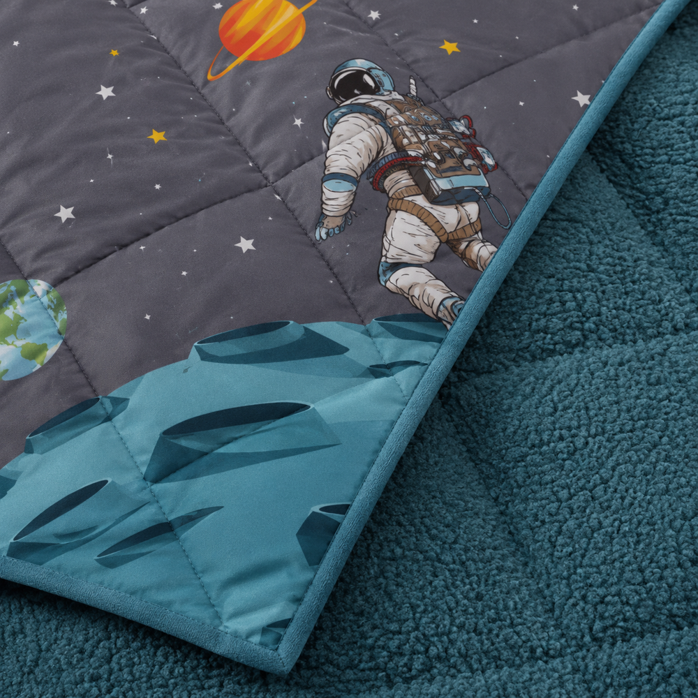 Decoware kinderdekbed zonder overtrek Space - Teddy - Katoen - Incl. kussensloop - 140x220 cm