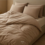 Decoware dekbedovertrek Stone washed - mink - Katoen - 1-persoons (140x220 + 60x70cm)