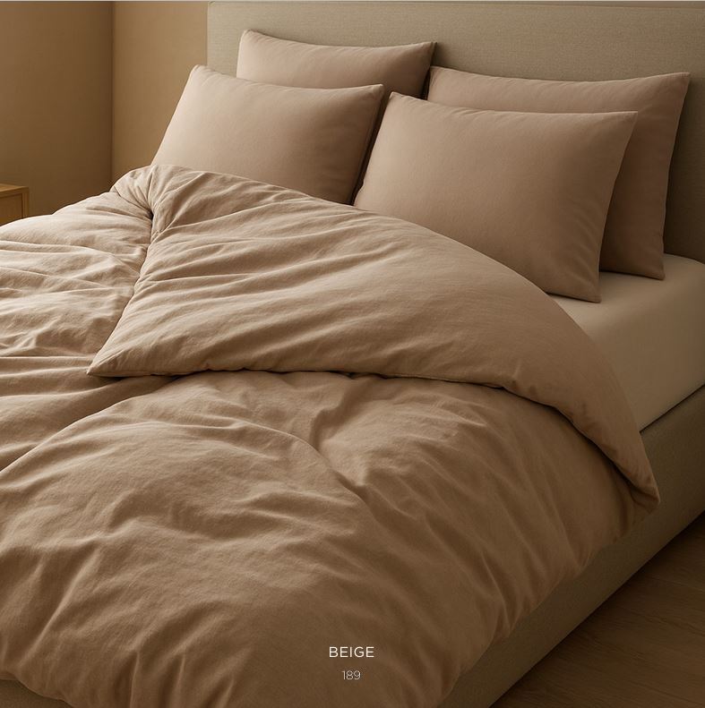 Decoware dekbedovertrek Stone washed - mink - Katoen - 1-persoons (140x220 + 60x70cm)