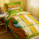 Sweet Home dekbedovertrek Math Genius - katoen - eenpersoons - 140x200 + 70x90 cm