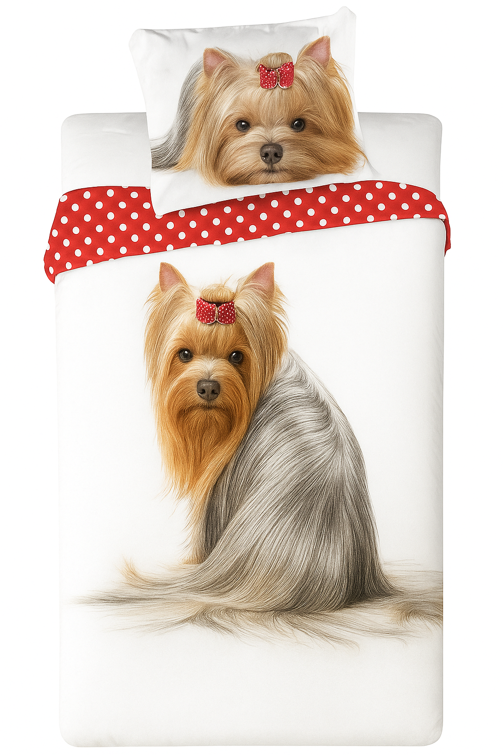 Sweet Home kinderdekbedovertrek Yorkshire Terriër - katoen - eenpersoons (140x200 +70x90 cm)