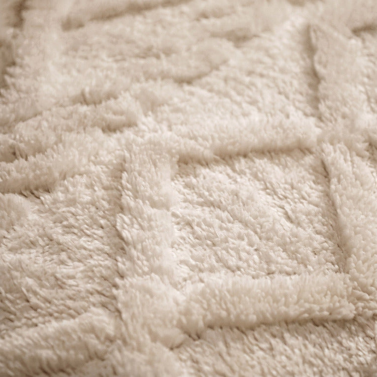 Teddy dekbedovertrek Jaquard - Whisper White - detail stof