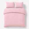 Teddy fleece dekbedovertrek - Roze - Dubbelzijdig Teddy