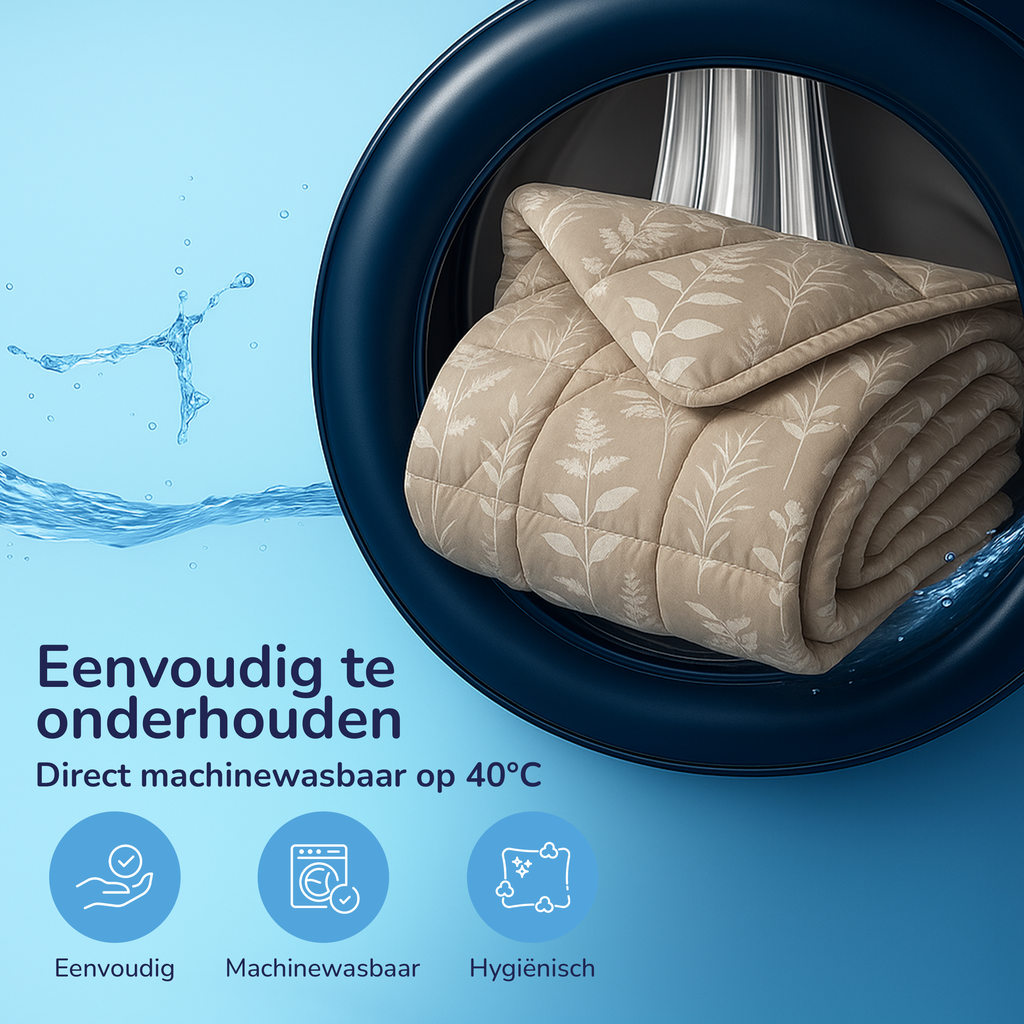 Decoware dekbed zonder overtrek inclusief kussensloop Silhouette Leaves - zand - microvezel