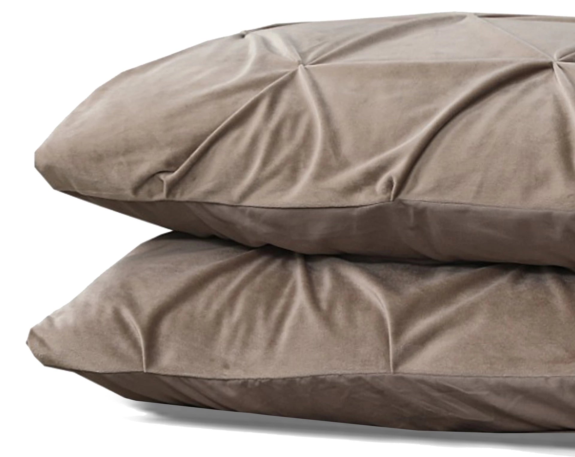Velvet Pintuck kussensloop 60x70 cm - Taupe - Per 2 stuks
