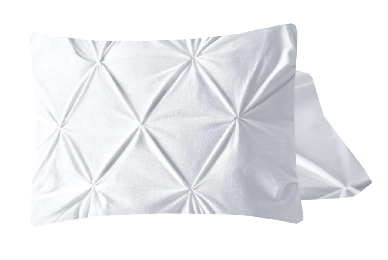 Velvet Pintuck kussensloop 60x70 cm - Wit - Per 2 stuks