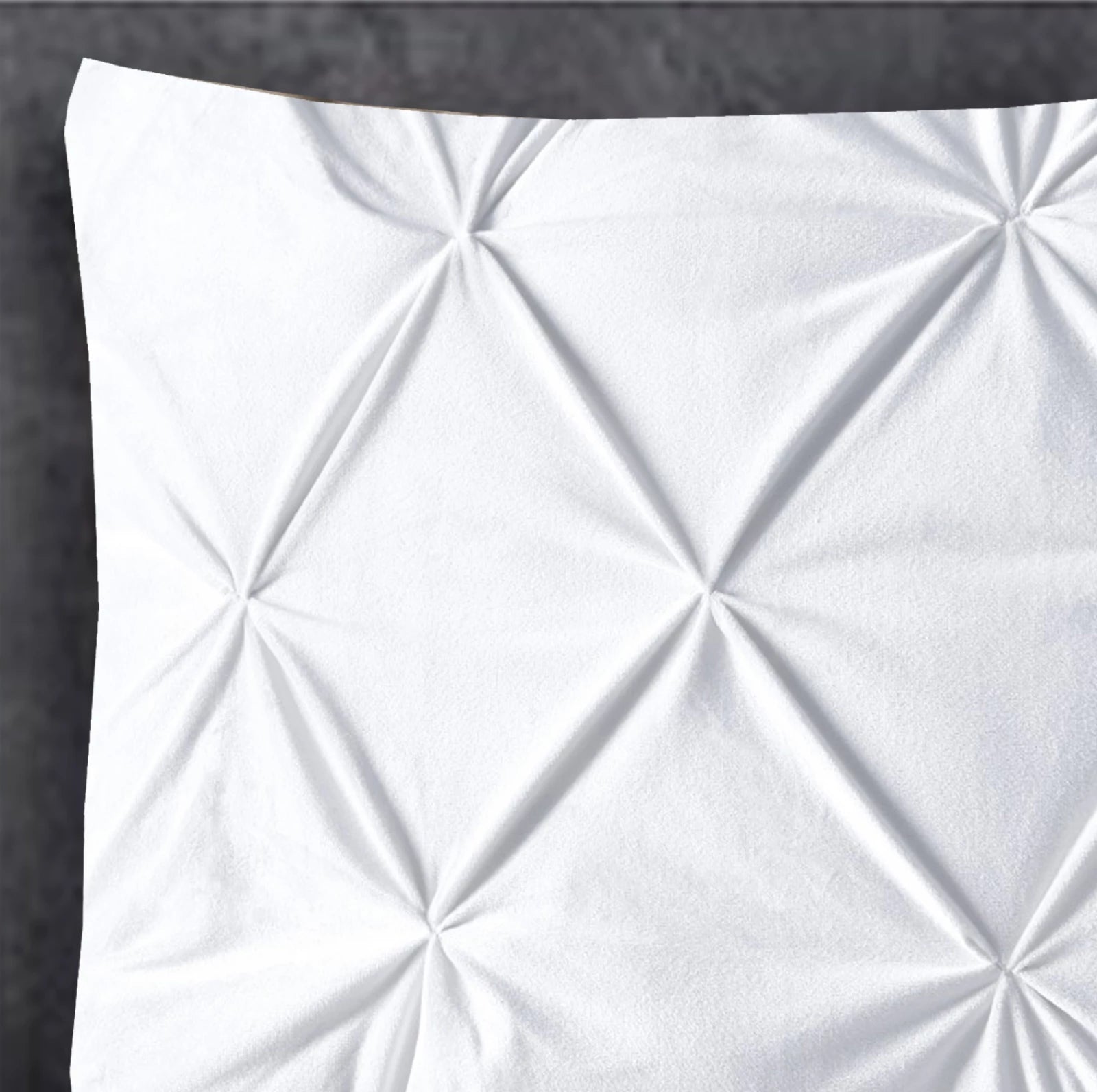 Velvet Pintuck kussensloop 60x70 cm - Wit - Per 2 stuks