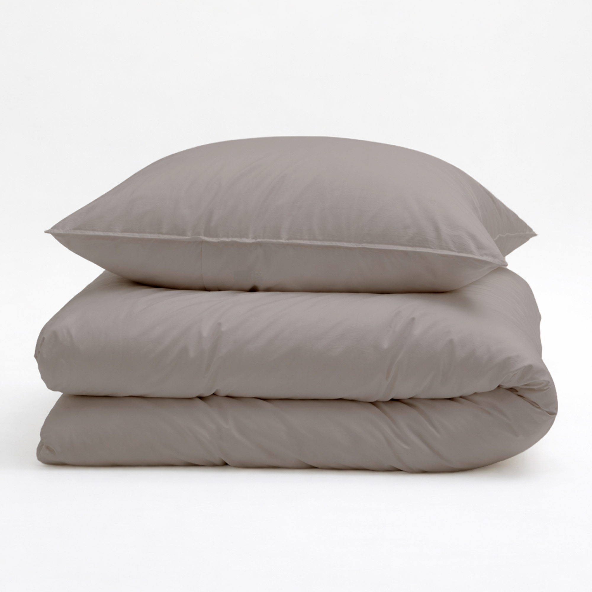 Decoware dekbedovertrek uni - Katoensatijn - Warm Stone