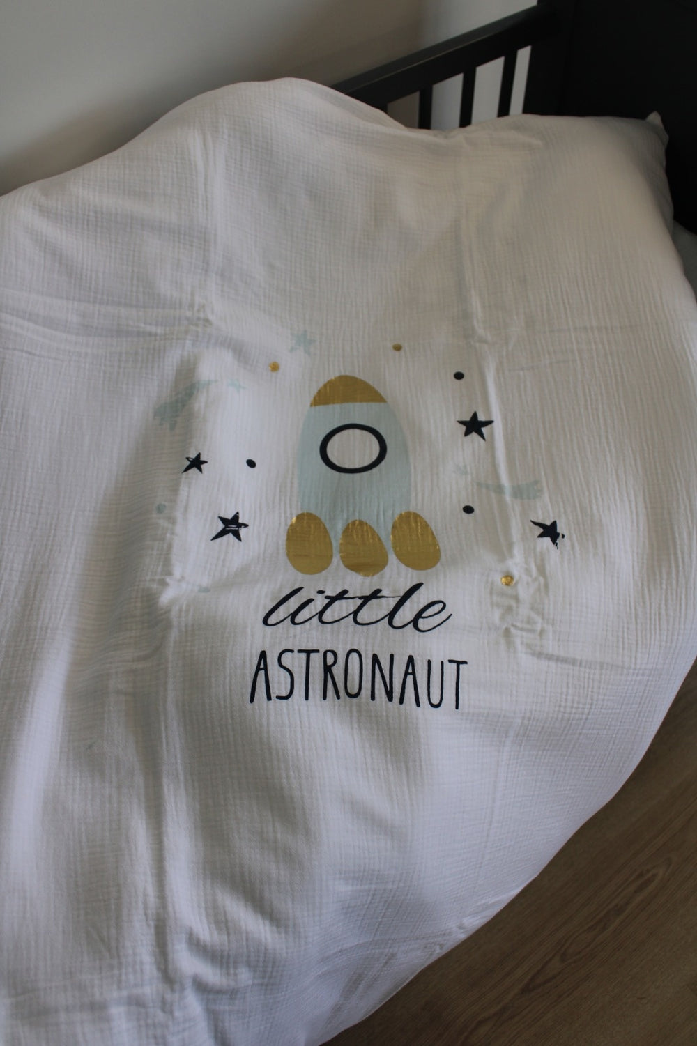 Ledikant dekbedovertrek set Little astronaut - katoen