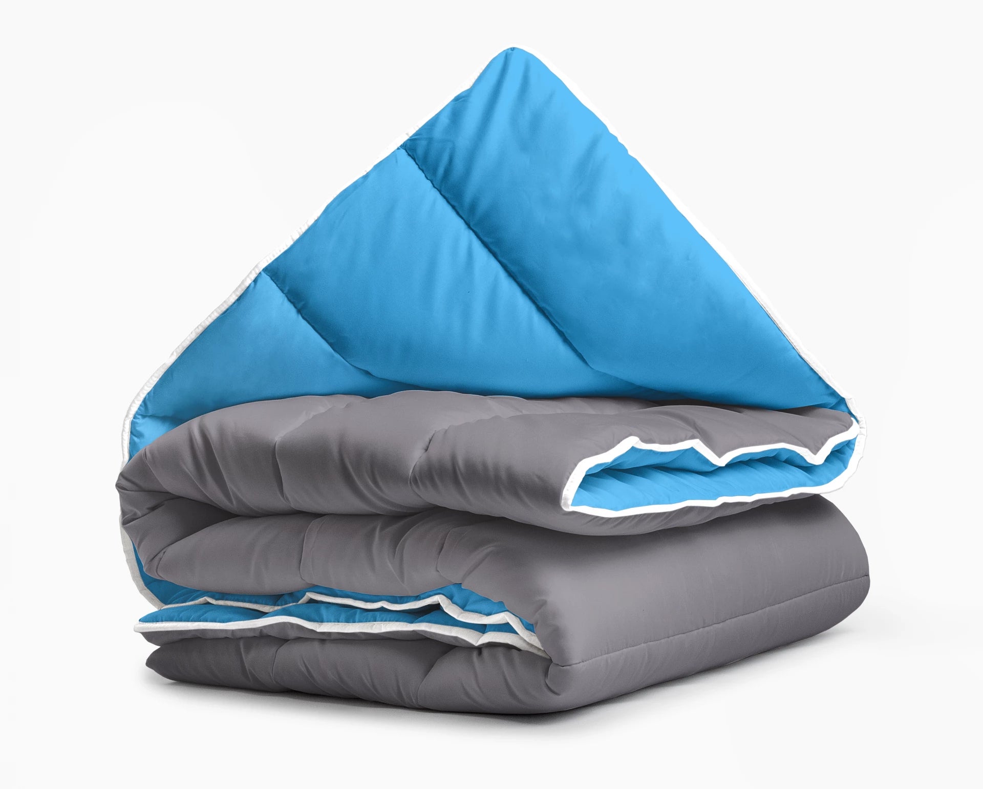 All in one lazy dekbed - Dekbed en overtrek in 1 - Antraciet/Blauw - 240x200 cm