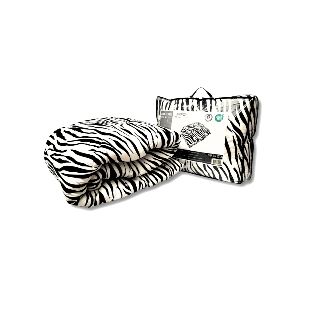 All in one lazy dekbed -  Dekbed en overtrek in 1  - Zebraprint