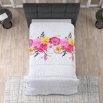 All in one lazy dekbed Love Garden wit - Dekbed en overtrek in 1 - 240x200 cm