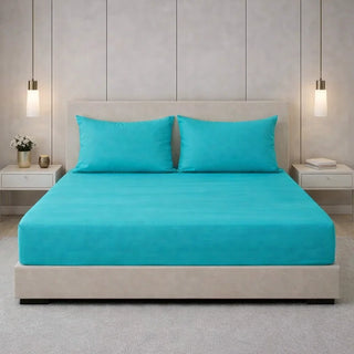 Hoeslaken - jersey - aqua