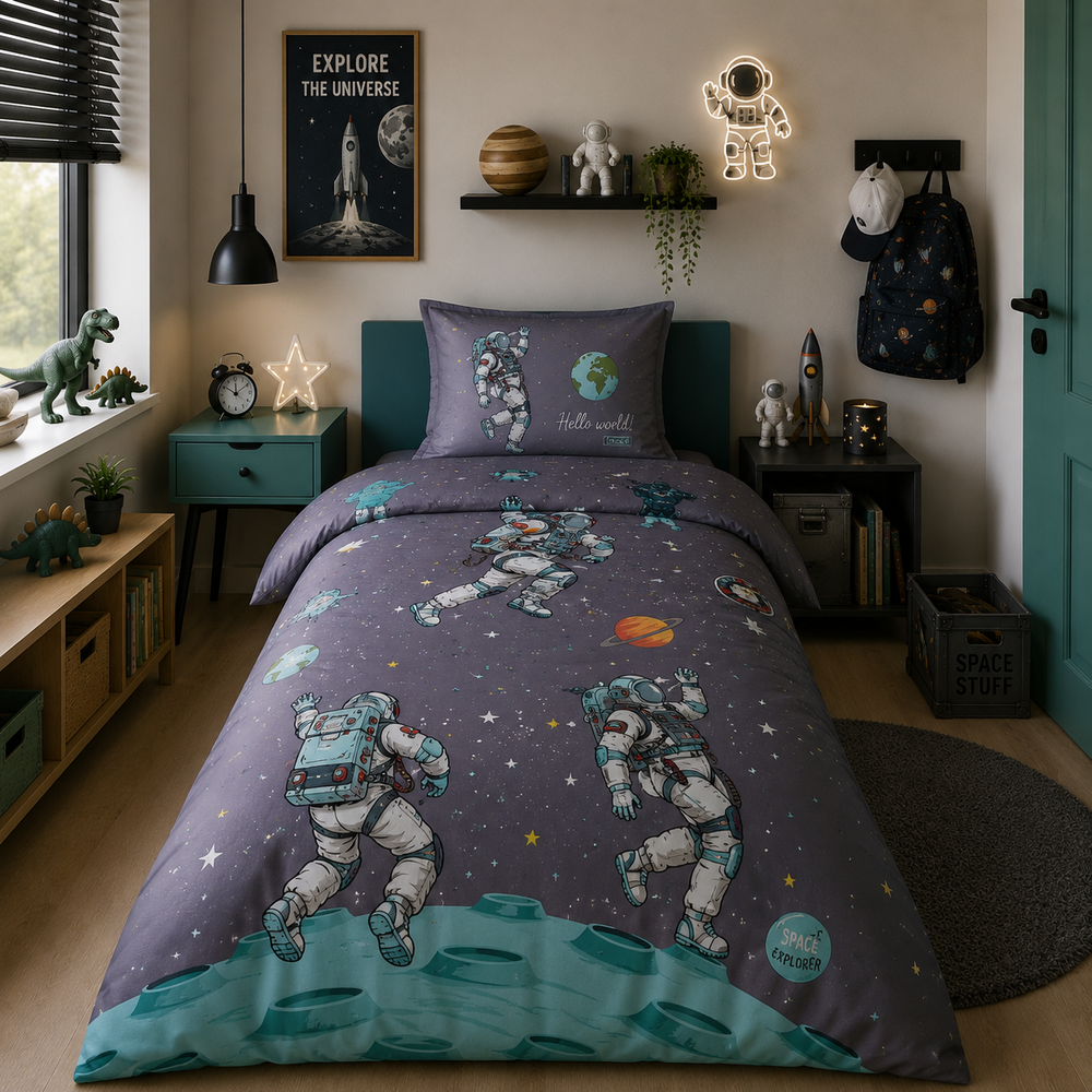 Decoware kinderdekbedovertrek Space - Katoen