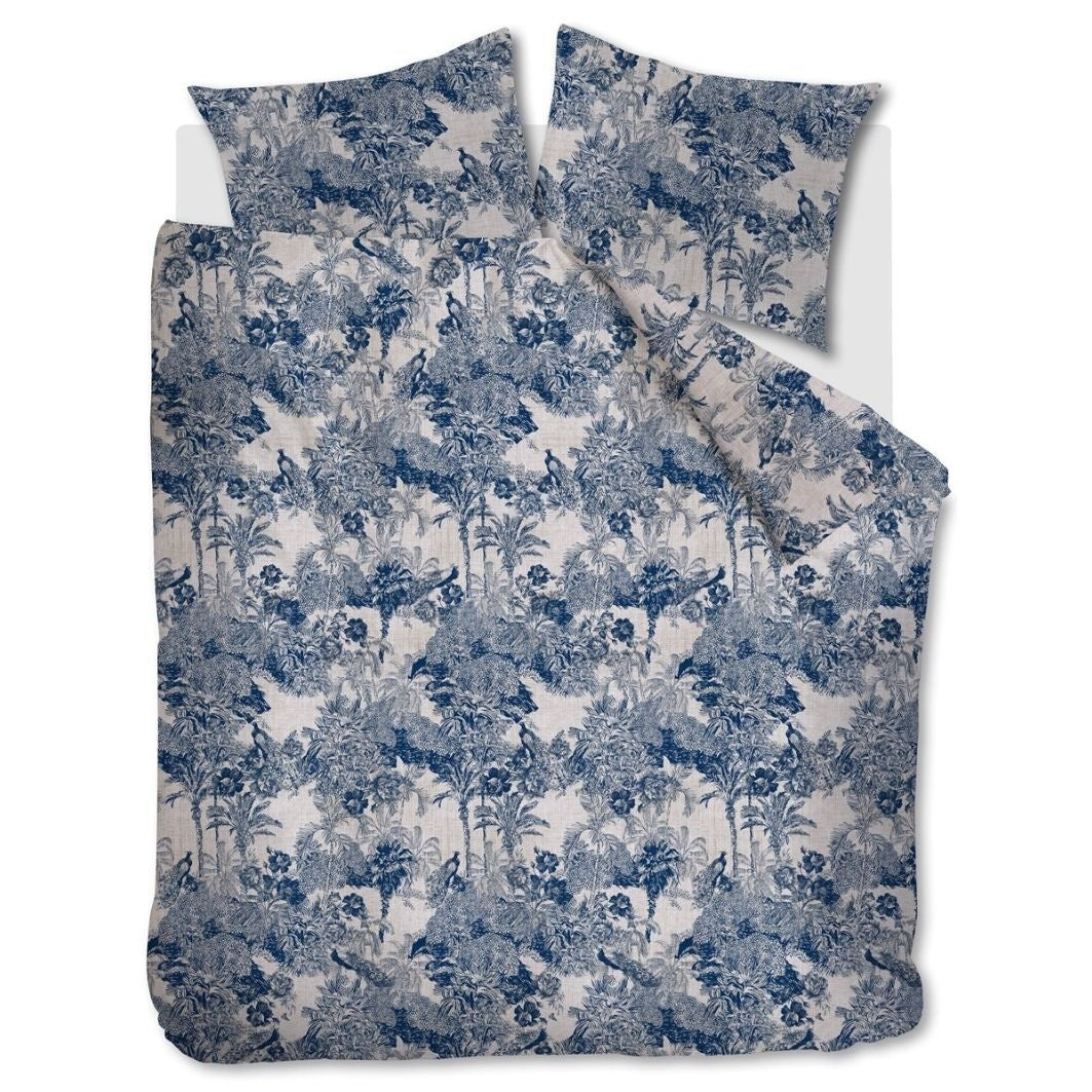 Katoen dekbedovertrek Sketch blauw