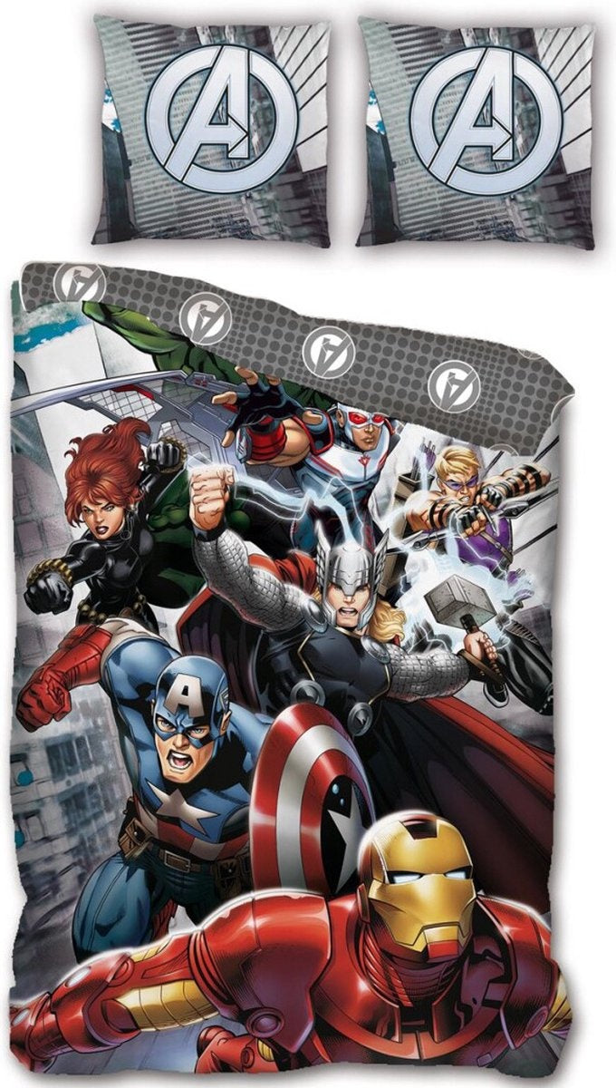 Avengers kinderdekbedovertrek Assemble - microvezel - 1-persoons (140x200+65x65 cm)