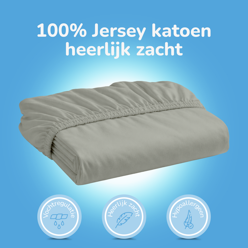 Decoware hoeslaken - Jersey - Misty groen