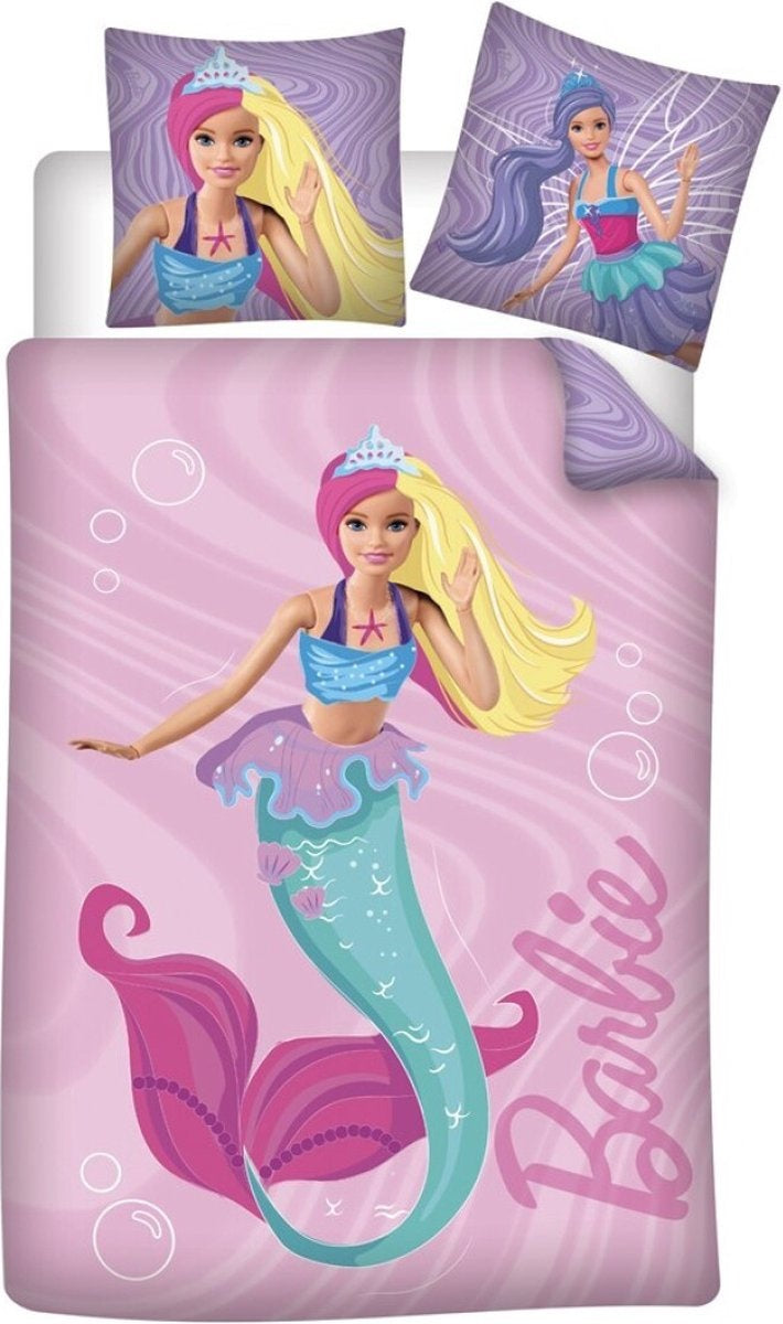 Barbie kinderdekbedovertrek Zeemeermin - katoen - 1-persoons