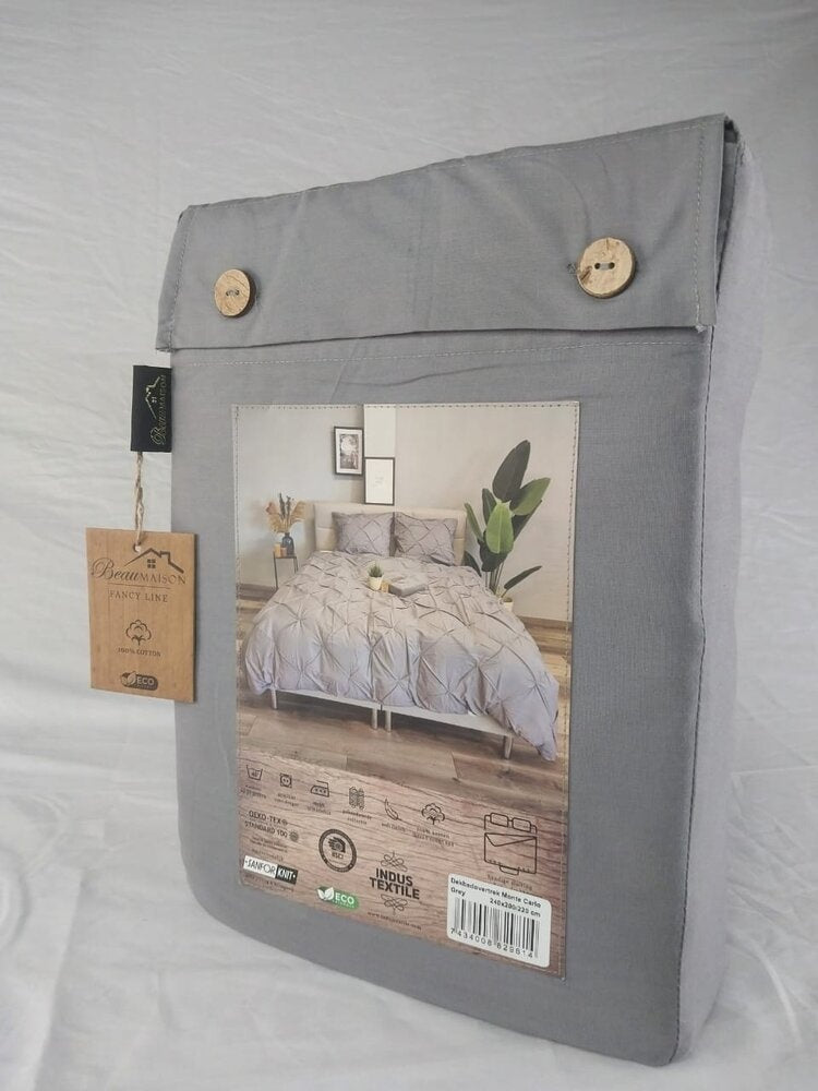 Katoen dekbedovertrek Monte Carlo - grijs - 2-persoons (200x220 + 2st 60x70 cm)