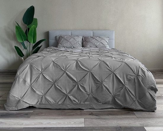 Katoen dekbedovertrek Monte Carlo - grijs - 2-persoons (200x220 + 2st 60x70 cm)