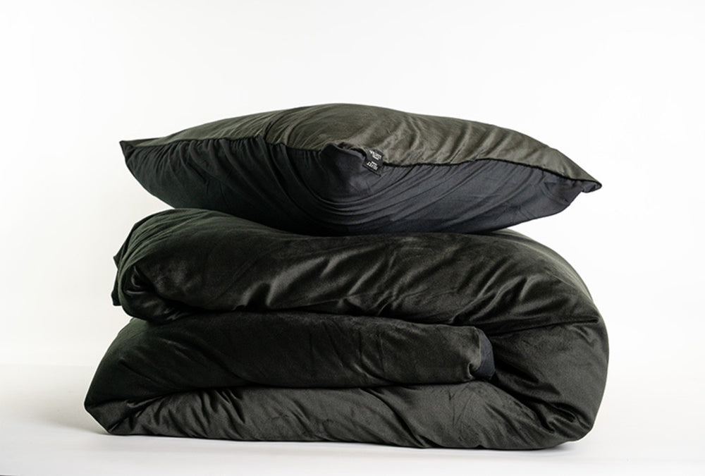 Sleeptime dekbedovertrek - zwart - velvet - 1-persoons